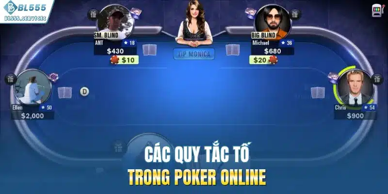 Các quy tắc tố trong poker online 