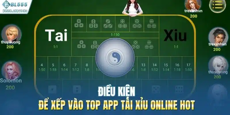 Điều kiện để xếp vào top app tài xỉu online hot