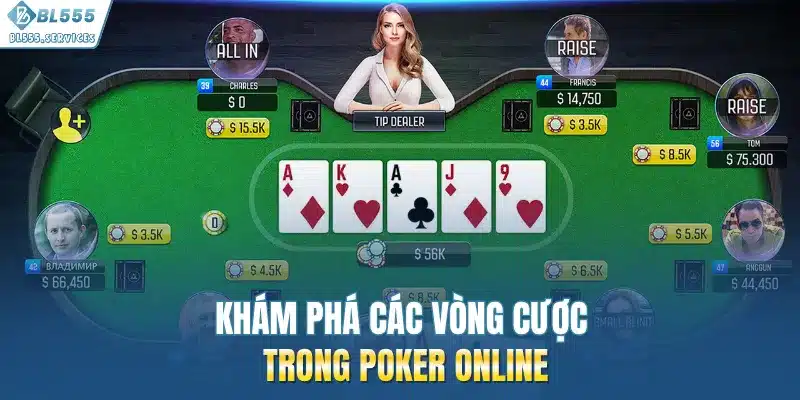 Khám phá các vòng cược trong poker online